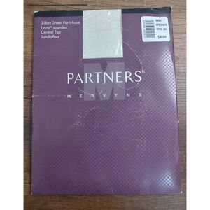 Partners Mervyns Sheer Pantyhose Control Top Sandalfoot Sz C Style 381 Off White